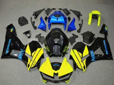 Preisgünstige Honda CBR600RR Motorrad Verkleidung 2013-2023 - Blau Gelb Glanzendes Schwarz