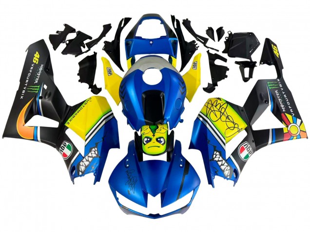 Preisgünstige Honda CBR600RR Motorrad Verkleidung 2013-2023 - Blau Gelb Matt Schwarz Grun Monster Hai