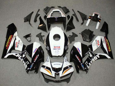 Preisgünstige Honda CBR600RR Motorrad Verkleidung 2013-2023 - Weiss Gold Glanzendes Schwarz HRC