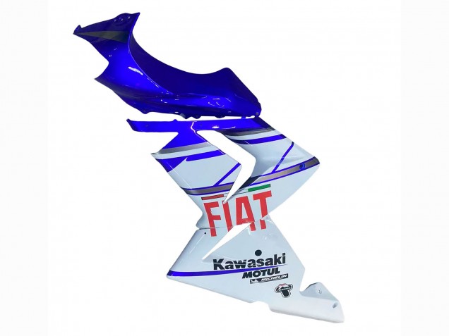 Preisgünstige Kawasaki ZX10R Motorrad Verkleidung 2004-2005 - Glanzendes Blau Weiss Fiat Motul
