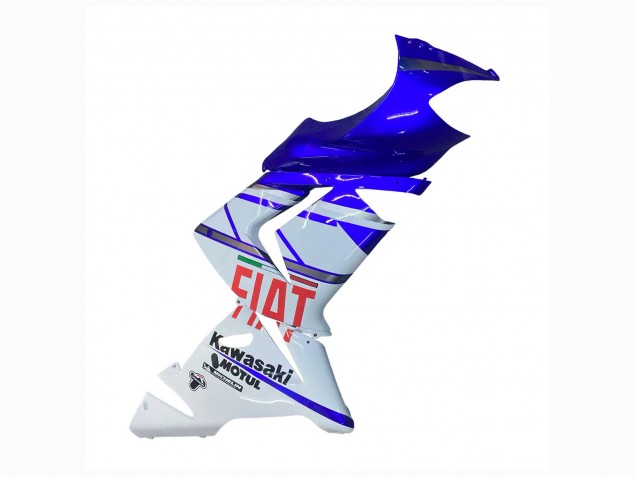 Preisgünstige Kawasaki ZX10R Motorrad Verkleidung 2004-2005 - Glanzendes Blau Weiss Fiat Motul