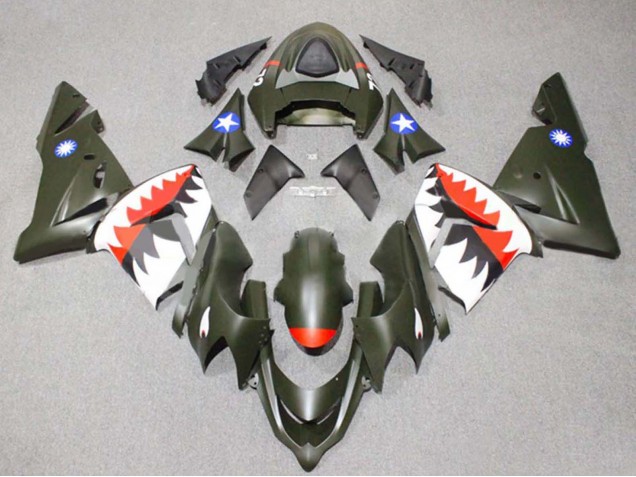 Preisgünstige Kawasaki ZX10R Motorrad Verkleidung 2004-2005 - Silber Schwarz Ninja