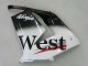 Preisgünstige Kawasaki ZX10R Motorrad Verkleidung 2004-2005 - Weiss Schwarz West Ninja
