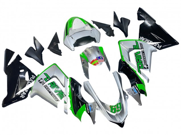 Preisgünstige Kawasaki ZX10R Motorrad Verkleidung 2004-2005 - Grun Silber Schwarz 69