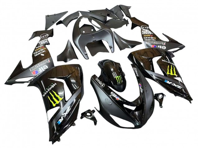 Preisgünstige Kawasaki ZX10R Motorrad Verkleidung 2006-2007 - Grau Gelb Glanzendes Schwarz Monster Elf