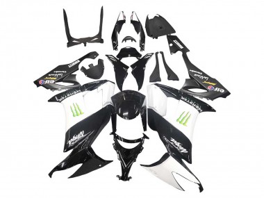 Preisgünstige Kawasaki ZX10R Motorrad Verkleidung 2008-2010 - Glanzendes Schwarz Weiss Grun Monster Elf