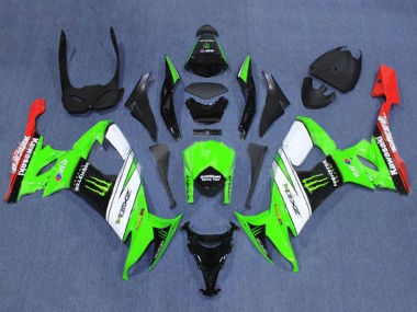 Preisgünstige Kawasaki ZX10R Motorrad Verkleidung 2008-2010 - Grun Weiss Rot Schwarz Monster