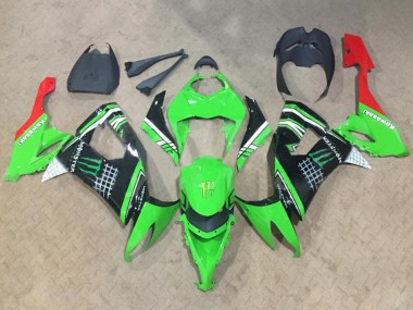 Preisgünstige Kawasaki ZX10R Motorrad Verkleidung 2008-2010 - Grun Weiss Schwarz Rot Monster