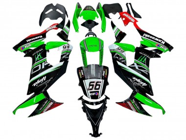 Preisgünstige Kawasaki ZX10R Motorrad Verkleidung 2008-2010 - Grun Weiss Rot Schwarz Monster Elf 66
