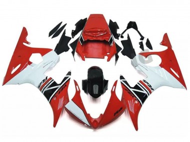 Preisgünstige Yamaha YZF R6 Motorrad Verkleidung 2003-2004 - Rot Weiss Glanzendes Schwarz