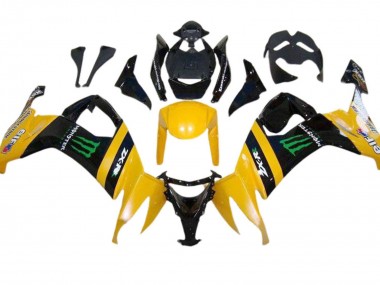 Preisgünstige Kawasaki ZX10R Motorrad Verkleidung 2008-2010 - Gelb Schwarz Grun Monster
