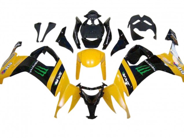 Preisgünstige Kawasaki ZX10R Motorrad Verkleidung 2008-2010 - Gelb Schwarz Grun Monster
