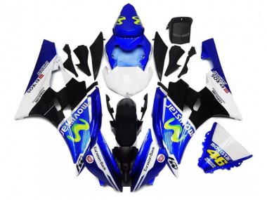 Preisgünstige Yamaha YZF R6 Motorrad Verkleidung 2006-2007 - Blau Weiss Schwarz Grun MoviStar ENEOS Yamalube 46