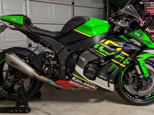 Preisgünstige Kawasaki ZX10R Motorrad Verkleidung 2011-2015 - Grun Gelb Schwarz Weiss Elf Monster