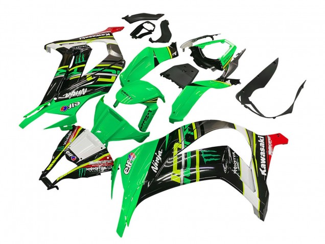 Preisgünstige Kawasaki ZX10R Motorrad Verkleidung 2011-2015 - Grun Gelb Schwarz Weiss Elf Monster