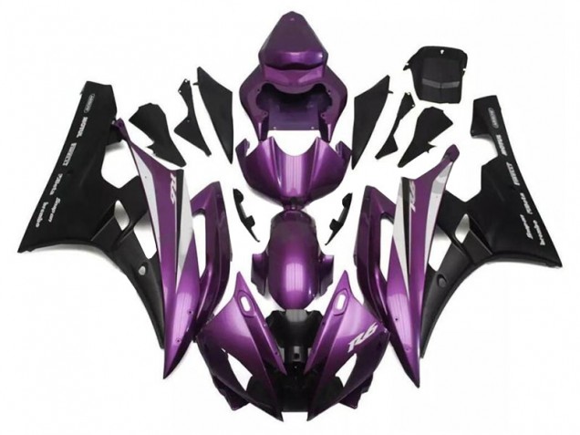Preisgünstige Yamaha YZF R6 Motorrad Verkleidung 2006-2007 - Lila Matt Schwarz Santunder