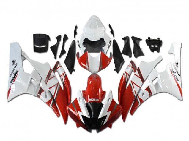 Preisgünstige Yamaha YZF R6 Motorrad Verkleidung 2006-2007 - Weiss Rot Schwarz Motul Michelin