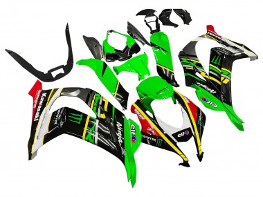 Preisgünstige Kawasaki ZX10R Motorrad Verkleidung 2016-2020 - Grun Gelb Rot Schwarz Elf Monster