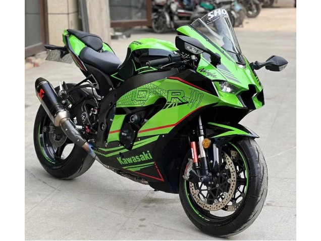 Preisgünstige Kawasaki ZX10R Motorrad Verkleidung 2021-2025 - Grun Glanzendes Schwarz
