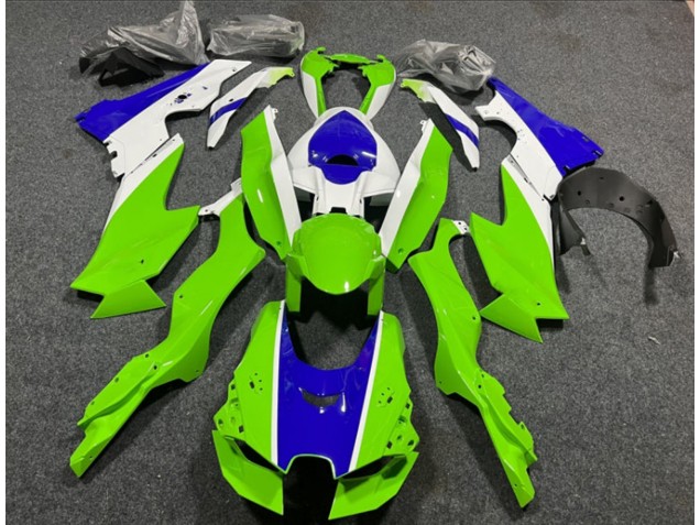 Preisgünstige Kawasaki ZX10R Motorrad Verkleidung 2021-2025 - Weiss Grun Blau