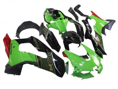 Preisgünstige Kawasaki ZX10R Motorrad Verkleidung 2021-2025 - Grun Schwarz Rot Bienenwabe