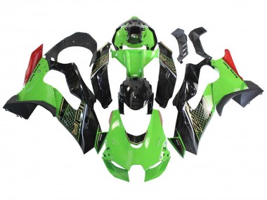 Preisgünstige Kawasaki ZX10R Motorrad Verkleidung 2021-2025 - Grun Schwarz Rot Bienenwabe