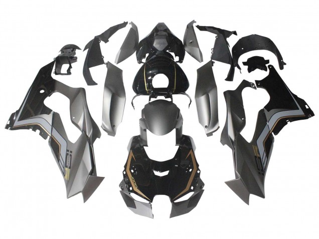 Preisgünstige Kawasaki ZX10R Motorrad Verkleidung 2021-2025 - Schwarz Grau Gold
