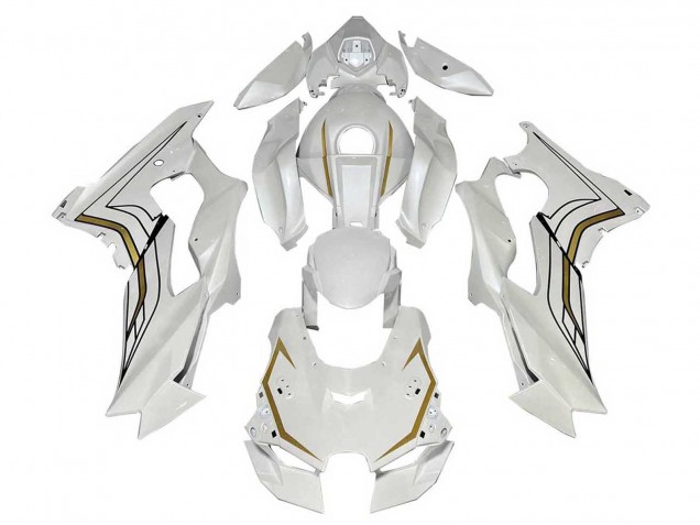 Preisgünstige Kawasaki ZX10R Motorrad Verkleidung 2021-2025 - Weiss Gold