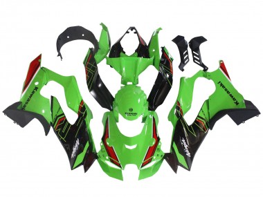 Preisgünstige Kawasaki ZX10R Motorrad Verkleidung 2021-2025 - Grun Schwarz Rot