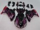 Preisgünstige Kawasaki ZX14R ZZR1400 Motorrad Verkleidung 2006-2011 - Glanzendes Schwarz Rot Rosa Flamme