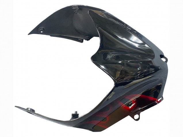 Preisgünstige Kawasaki ZX14R ZZR1400 Motorrad Verkleidung Kit 2006-2011 - Glanzendes Schwarz Rot Flamme