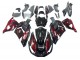 Preisgünstige Kawasaki ZX14R ZZR1400 Motorrad Verkleidung Kit 2006-2011 - Glanzendes Schwarz Rot Flamme