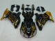 Preisgünstige Kawasaki ZX14R ZZR1400 Motorrad Verkleidung 2006-2011 - Glanzendes Schwarz Gold Flamme