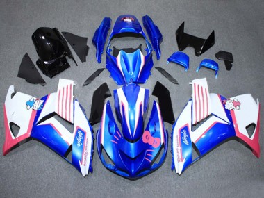 Preisgünstige Kawasaki ZX14R ZZR1400 Motorrad Verkleidung 2006-2011 - Blau Weiss Rosa
