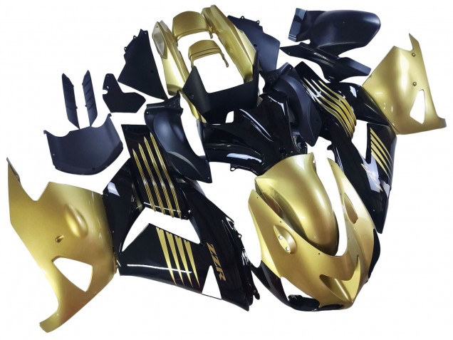 Preisgünstige Kawasaki ZX14R ZZR1400 Motorrad Verkleidung 2006-2011 - Gold Schwarz