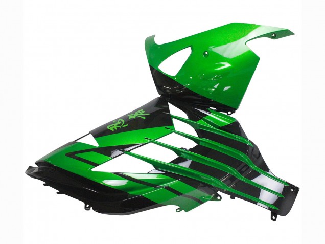 Preisgünstige Kawasaki ZX14R ZZR1400 Motorrad Verkleidung Kit 2012-2024 - Grun Glanzendes Schwarz