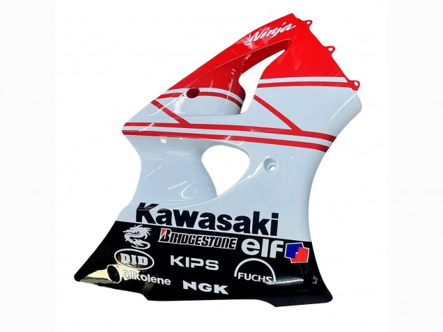 Preisgünstige Kawasaki ZX6R Motorrad Verkleidung 2000-2002 - Weiss Rot Schwarz
