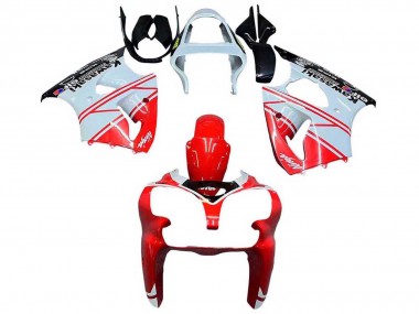 Preisgünstige Kawasaki ZX6R Motorrad Verkleidung 2000-2002 - Weiss Rot Schwarz