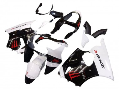 Preisgünstige Kawasaki ZX6R Motorrad Verkleidung 2000-2002 - Weiss Schwarz Rot Monster