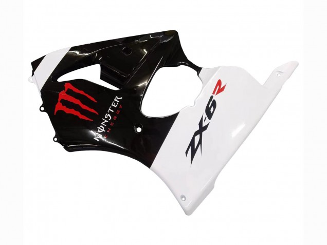 Preisgünstige Kawasaki ZX6R Motorrad Verkleidung 2000-2002 - Weiss Schwarz Rot Monster