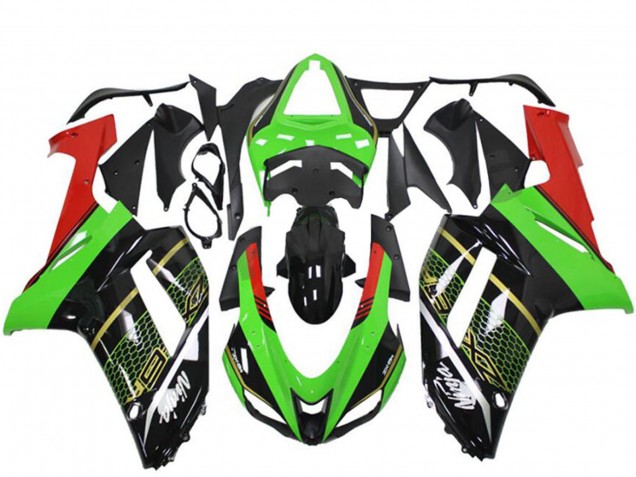 Preisgünstige Kawasaki ZX6R Motorrad Verkleidung 2007-2008 - Grun Schwarz