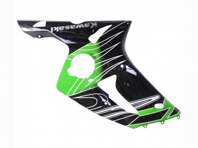 Preisgünstige Kawasaki ZX6R Motorrad Verkleidung 2003-2004 - Grun Weiss Schwarz