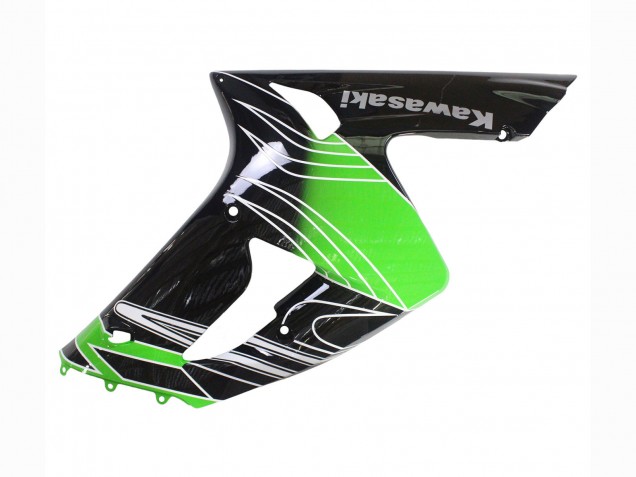 Preisgünstige Kawasaki ZX6R Motorrad Verkleidung 2003-2004 - Grun Weiss Schwarz