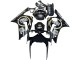 Preisgünstige Kawasaki ZX6R Motorrad Verkleidung 2003-2004 - Glanzendes Schwarz Weiss Motul Lucky Strike