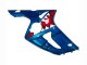 Preisgünstige Kawasaki ZX6R Motorrad Verkleidung 2003-2004 - Blau Weiss Rot Hai
