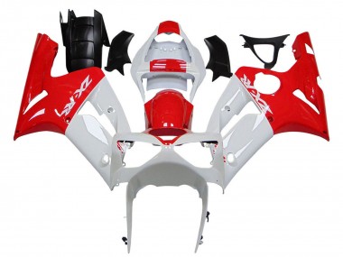 Preisgünstige Kawasaki ZX6R Motorrad Verkleidung 2003-2004 - Weiss Rot