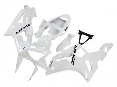 Preisgünstige Kawasaki ZX6R Motorrad Verkleidung 2003-2004 - Weiss Schwarz Aufkleber