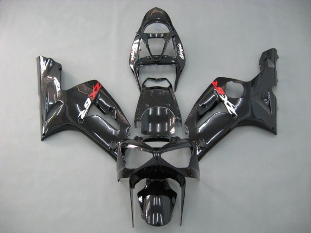 Preisgünstige Kawasaki ZX6R Motorrad Verkleidung 2003-2004 - Glanzendes Schwarz
