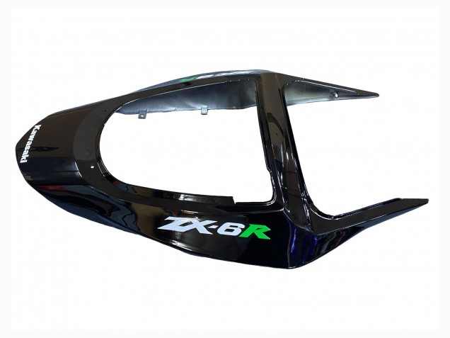 Preisgünstige Kawasaki ZX6R Motorrad Verkleidung 2003-2004 - Glanzendes Schwarz Grun Flamme