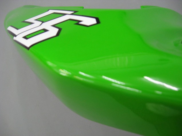 Preisgünstige Kawasaki ZX6R Motorrad Verkleidung 2003-2004 - Grun Weiss Schwarz Elf Bridgestone